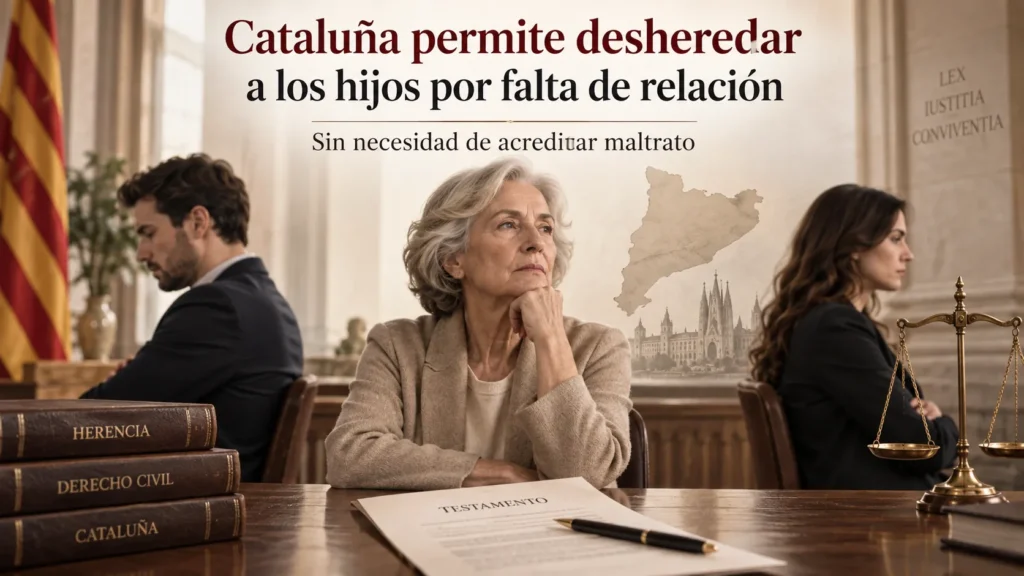 Cataluña permite desheredar a los hijos por falta de relación, sin necesidad de acreditar maltrato